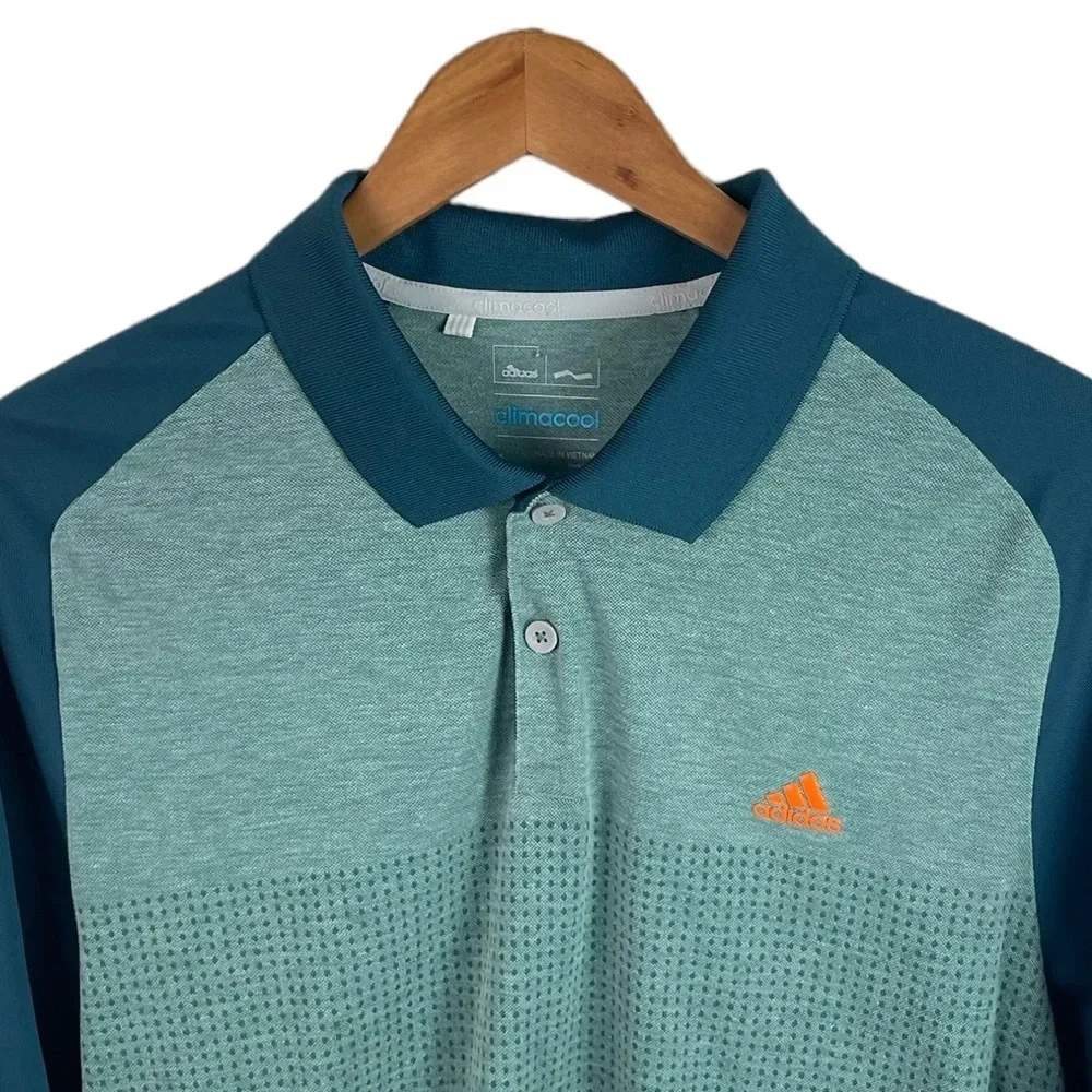 PO675 Mens Adidas Clima Cool Athletic Performance Golf Polo Shirt L